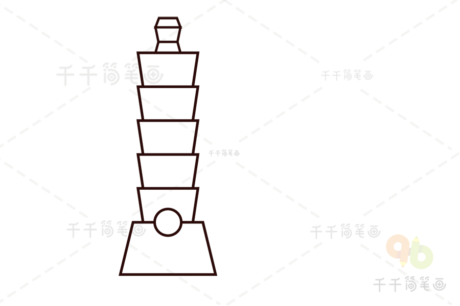 台湾101大厦简笔画