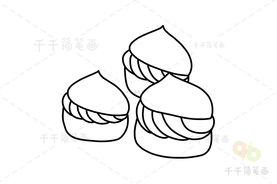 泡芙简笔画教程_蛋糕
