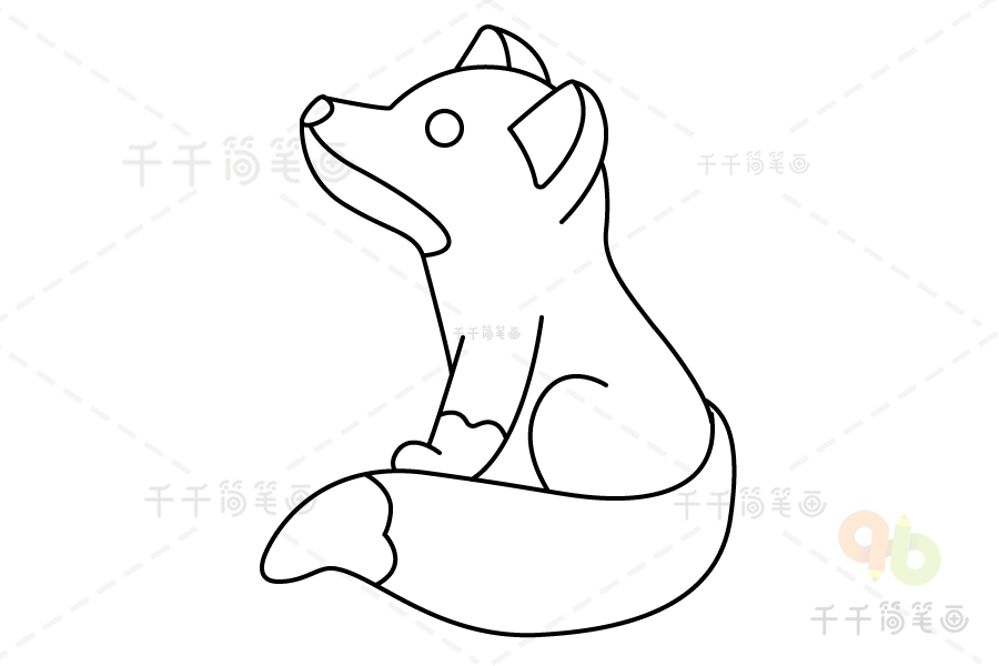 仰望的狐狸简笔画图解_陆地动物