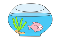 鱼缸简笔画彩色图片