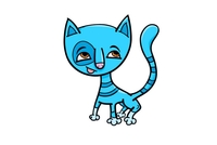 波比大蓝猫简笔画图片图片