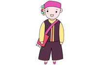 傣族男子服饰简笔画图片