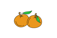 橘子简笔画彩色可爱图片