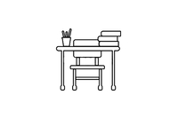 学校桌子椅子简笔画图片