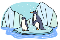 企鹅冰川简笔画图片