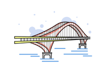 万福大桥简笔画图片
