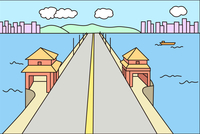 巫山长江大桥简笔画图片