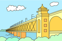 夷陵长江大桥简笔画图片