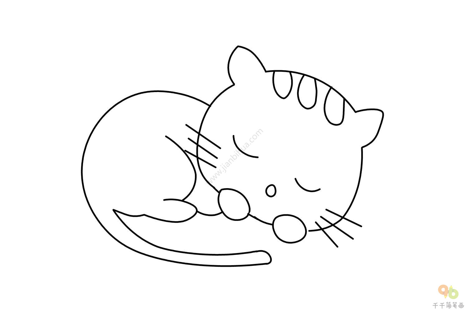 动物睡觉简笔画 简单图片