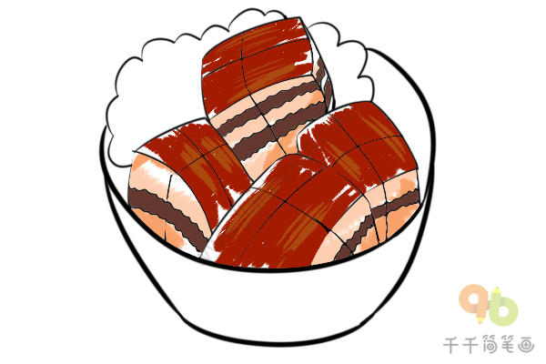 红烧肉炖土豆简笔画图片