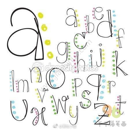 26个英文字母花式设计简笔画