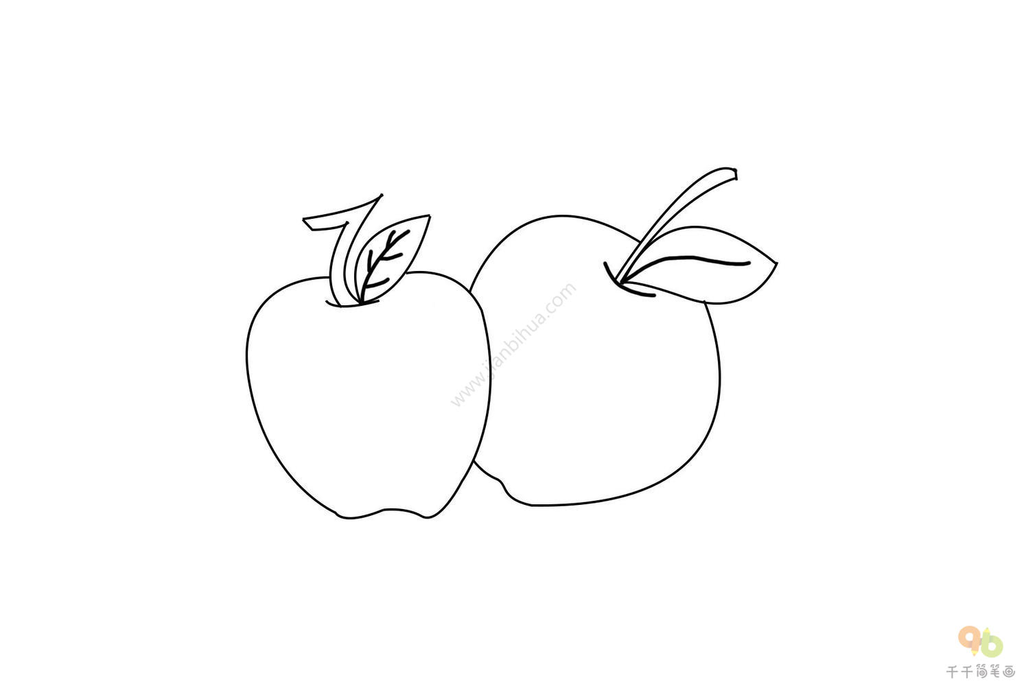 红色大苹果简笔画画法图片步骤 咿咿呀呀儿童手工网