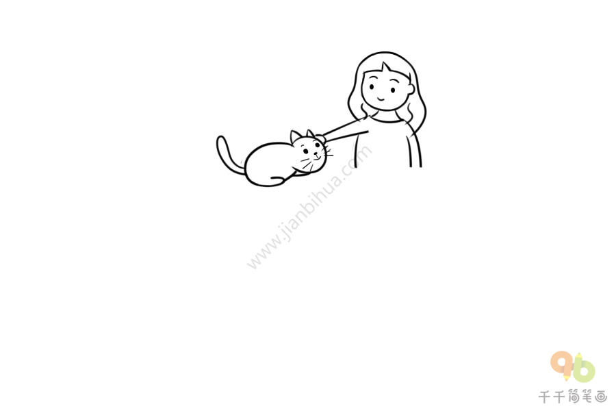 我和猫咪的故事简笔画图片