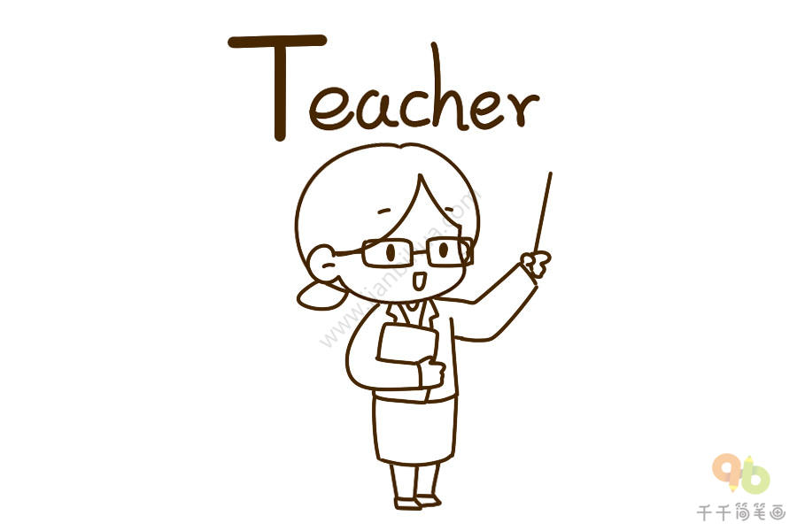 画一幅英语老师的图画图片