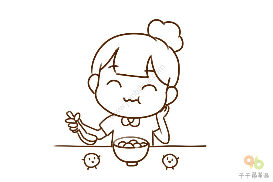 筷子吃饭简笔画图片图片