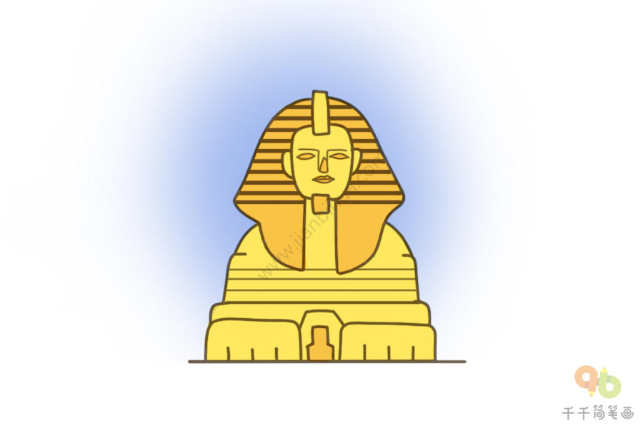 埃及的狮面人简笔画图片