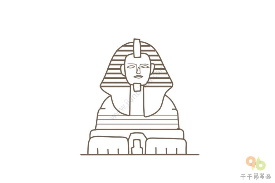 埃及的狮面人简笔画图片