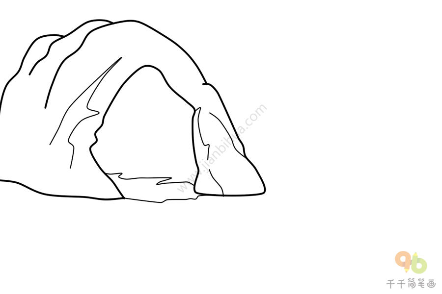 山洞的简笔画画法图片