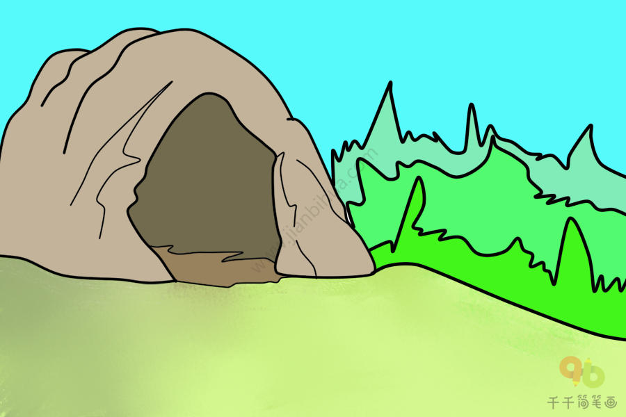 山洞口卡通图片
