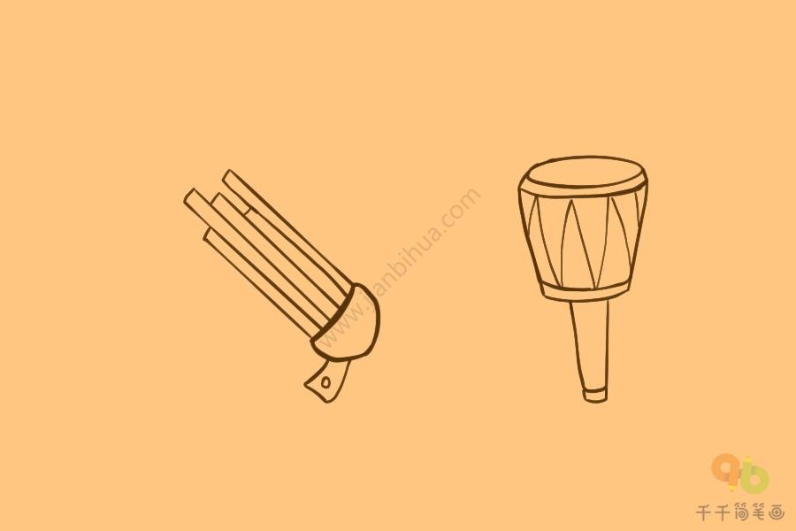 蒙古族简笔画乐器图片