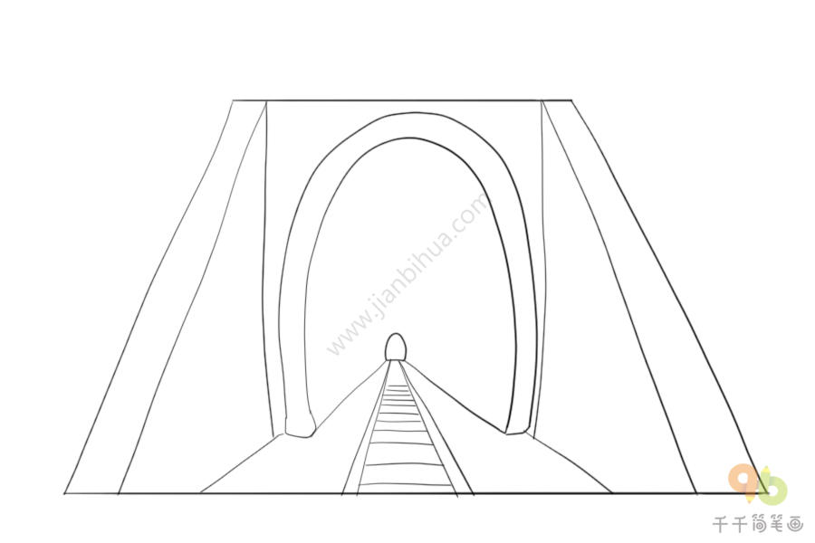 高铁隧道简笔画图片