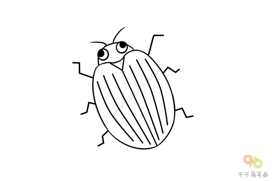 金龟子昆虫简笔画图片