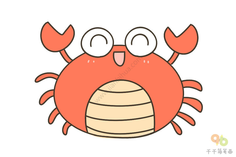 孤单的小螃蟹涂色图片