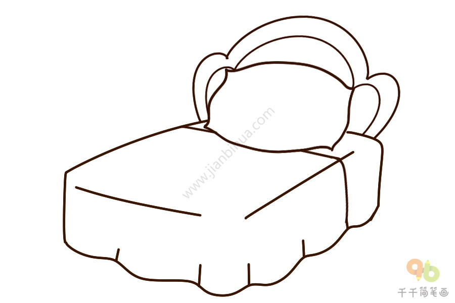 简单的床简笔画图片
