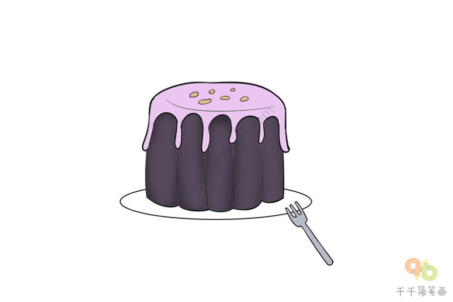 蓝莓蛋糕怎么画简笔画图片