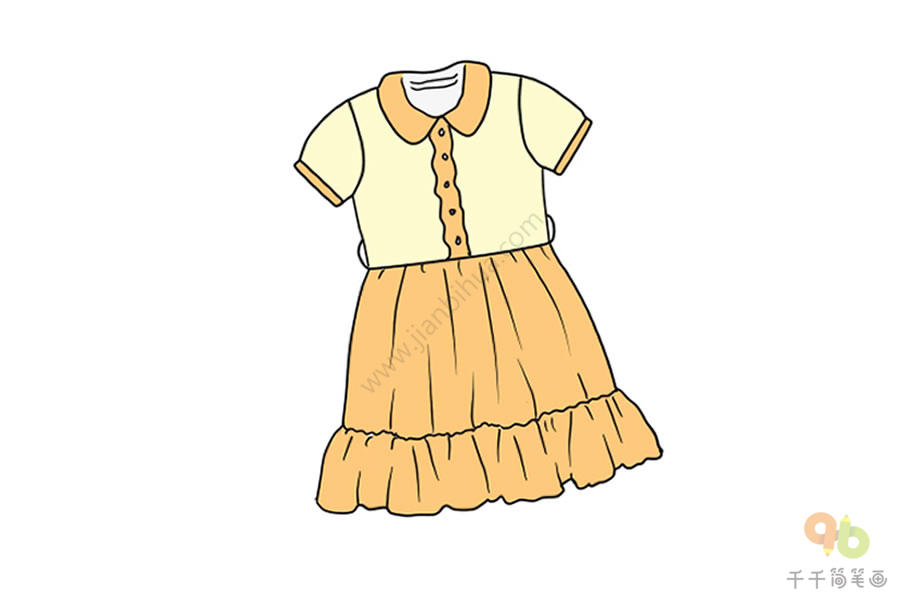 春姑娘的裙子儿童画图片