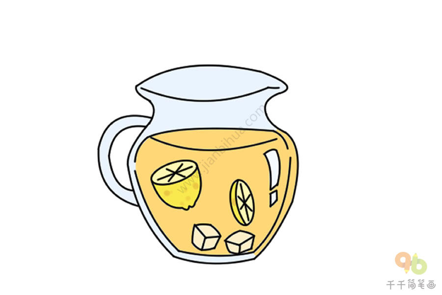 蜂蜜柚子茶简笔画图片