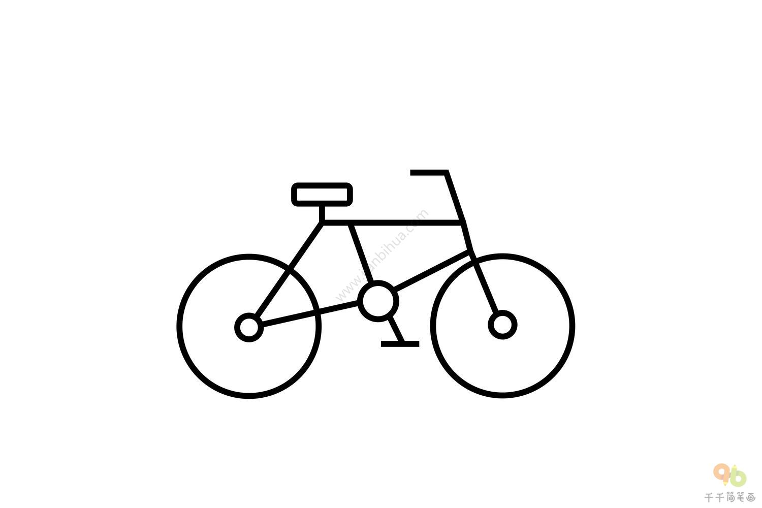 自行车简图 一笔画图片