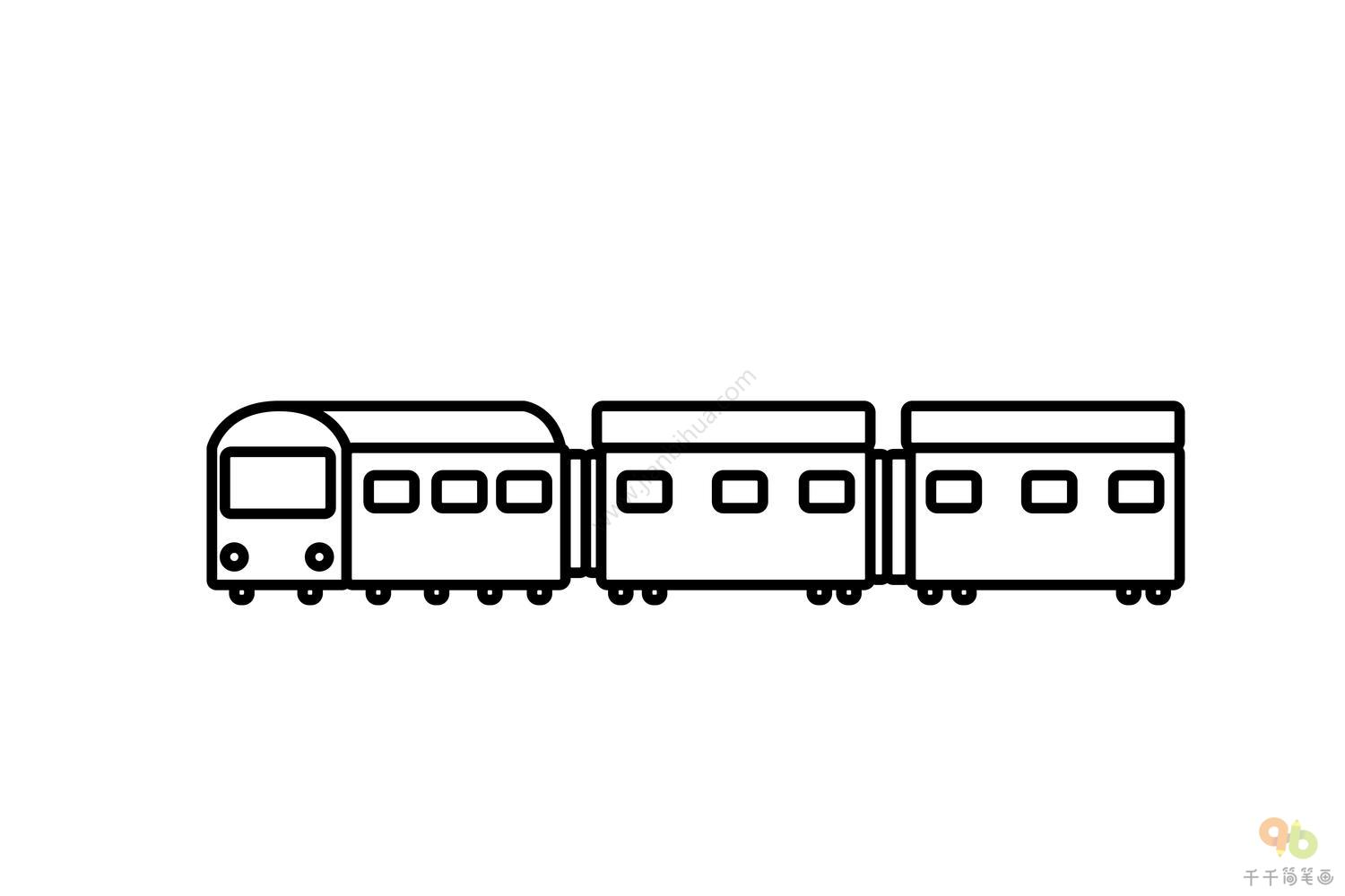 开动的火车头简笔画画法图片步骤💛巧艺网