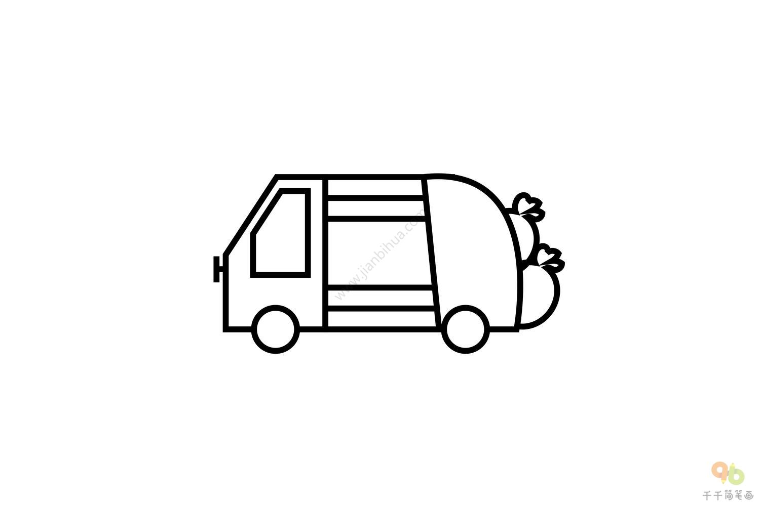 简单卡车简笔画画法图片步骤💛巧艺网