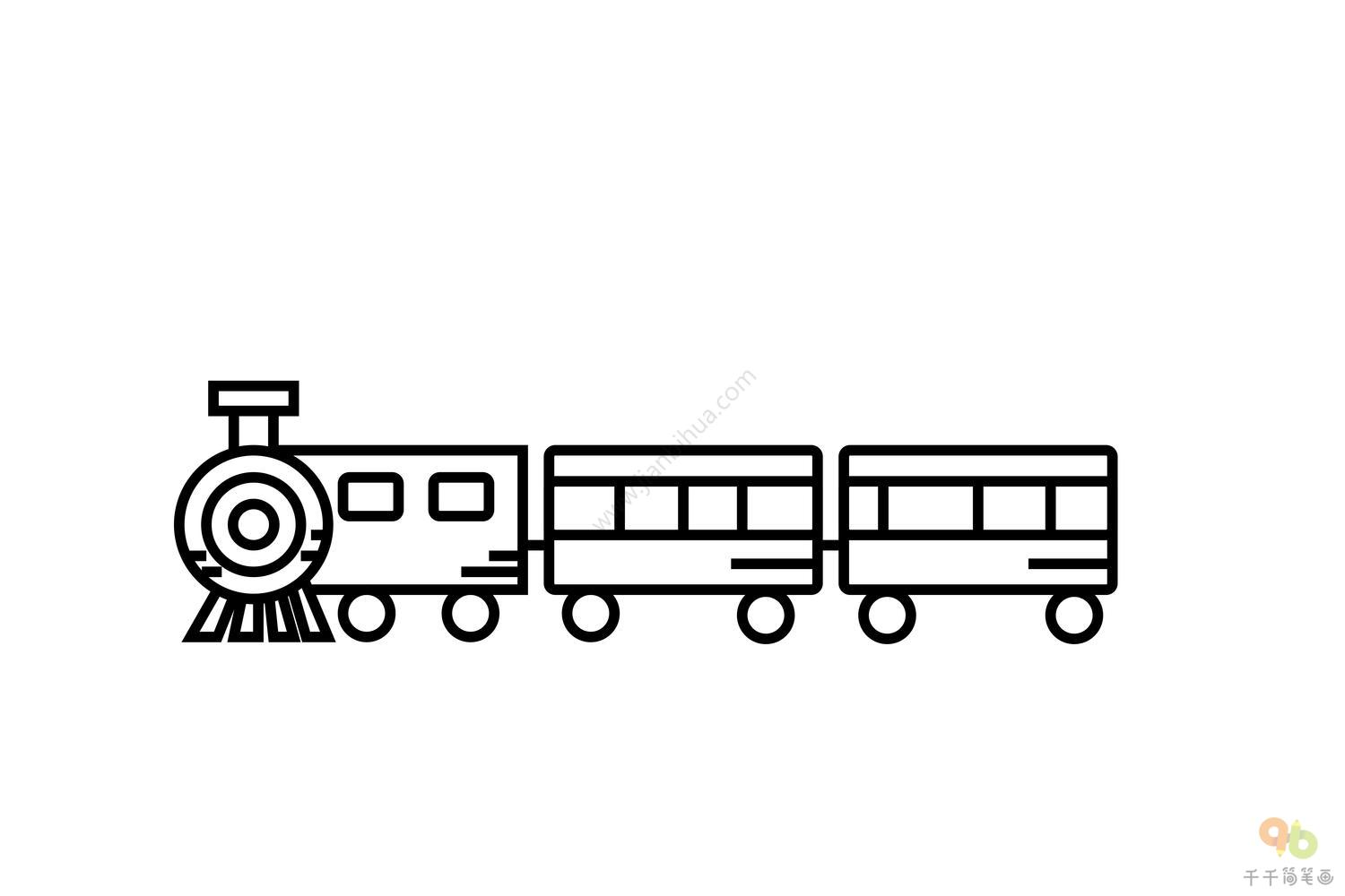 火車簡筆畫PNG圖案素材免費下載，可愛卡通圖片，尺寸3000 × 2000px - Lovepik