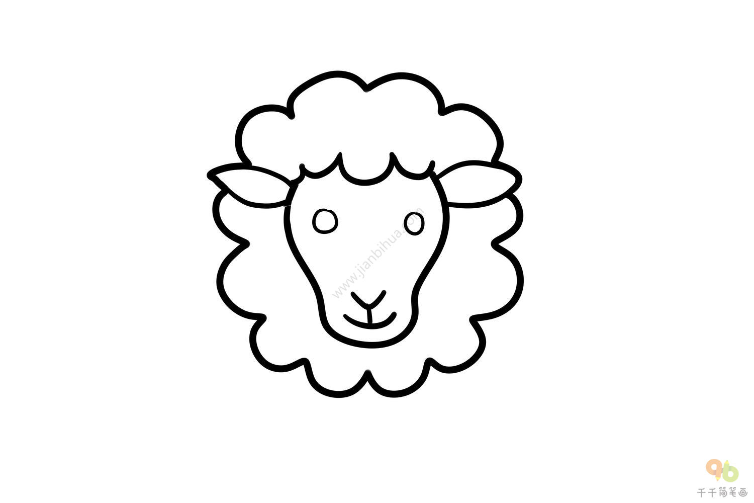 绵羊简笔画画法图解教程💛巧艺网