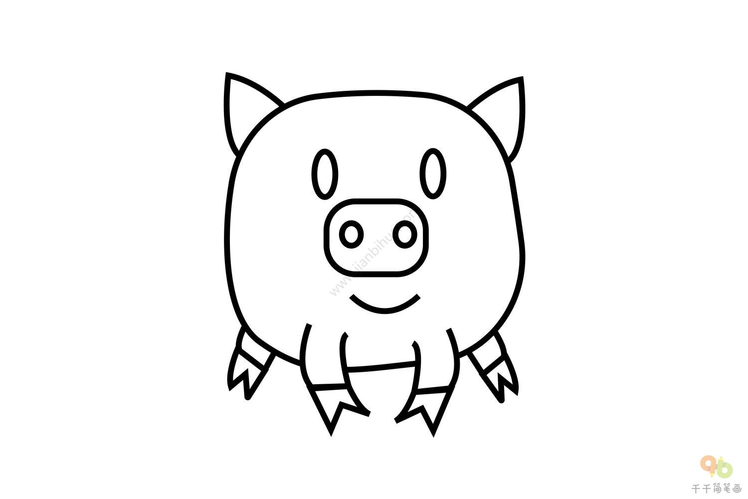 超可爱的小猪简笔画图片大全_猪