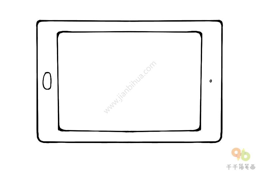 平板游戏机简笔画步骤图
