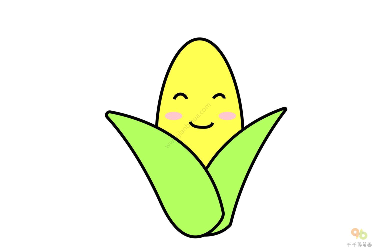 玉米简笔画 彩色图片