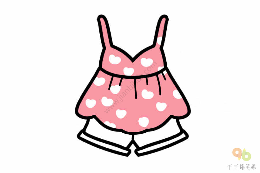清凉夏装简笔画