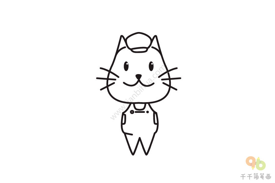 绅士猫简笔画