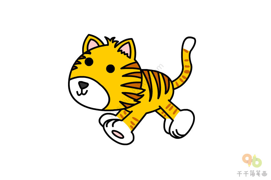 奔跑的小老虎卡通图片