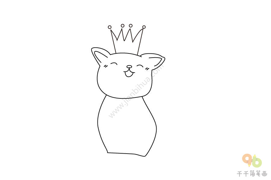 公主小猫简笔画步骤图