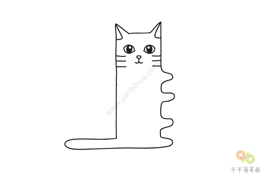 站立的猫简笔画步骤图