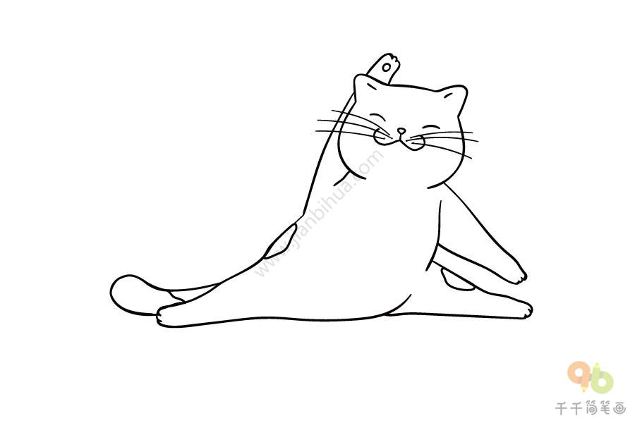 锻炼的猫简笔画步骤图