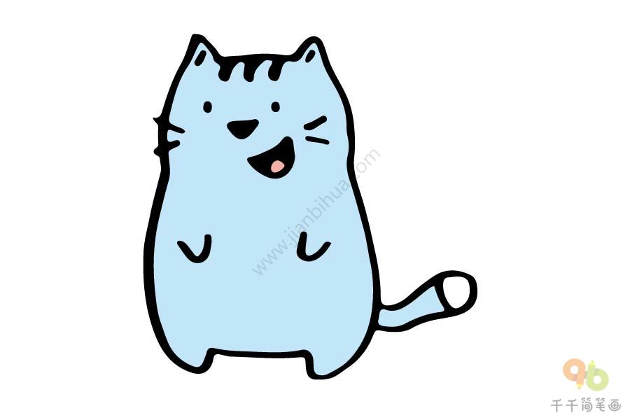 波比蓝猫简笔画图片