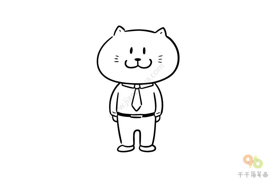 猫大叔简笔画步骤图