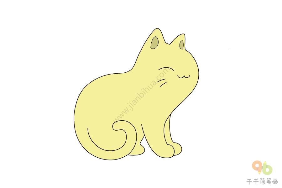 黄色小猫简笔画