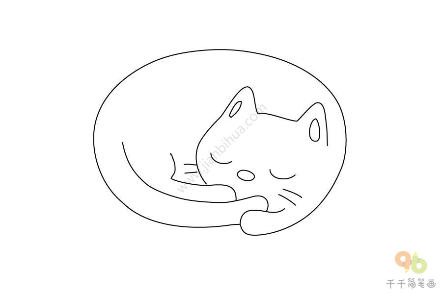 小猫睡觉的图片简笔画图片