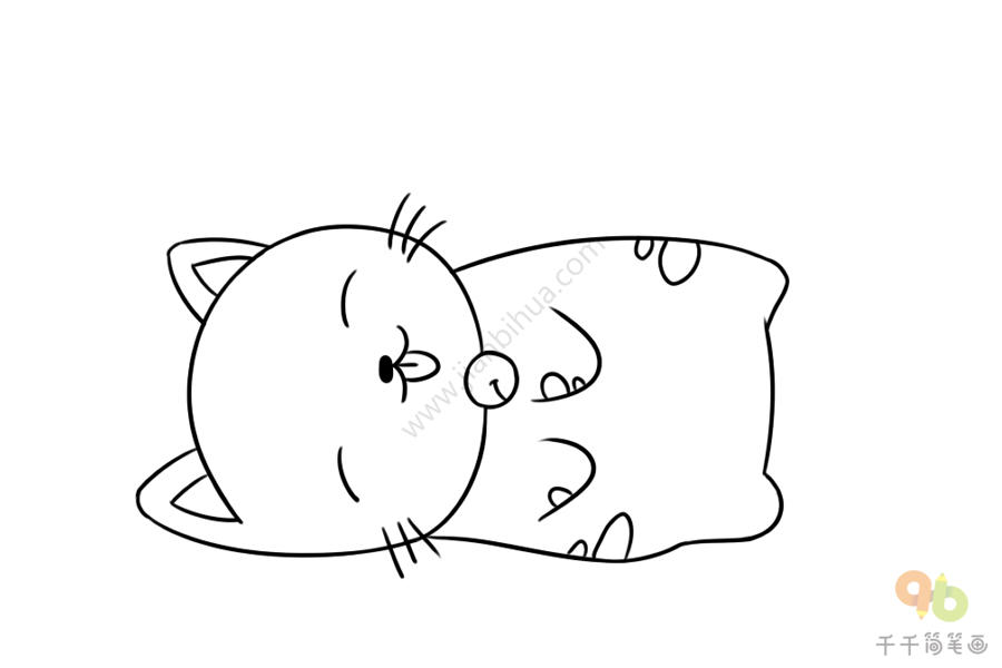 睡觉的布偶猫的简笔画图片